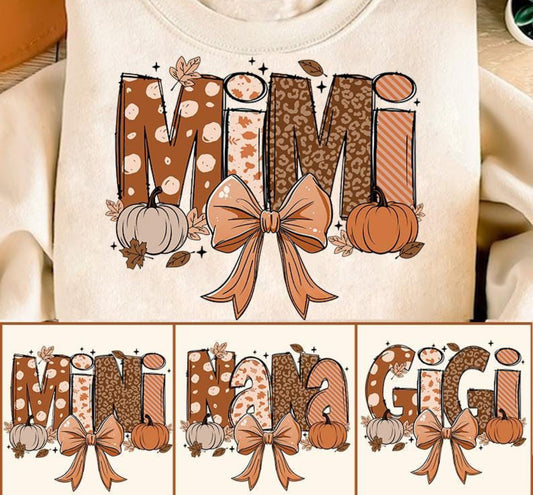 Personalized fall Mimi, mini, mama, nana, or Gigi